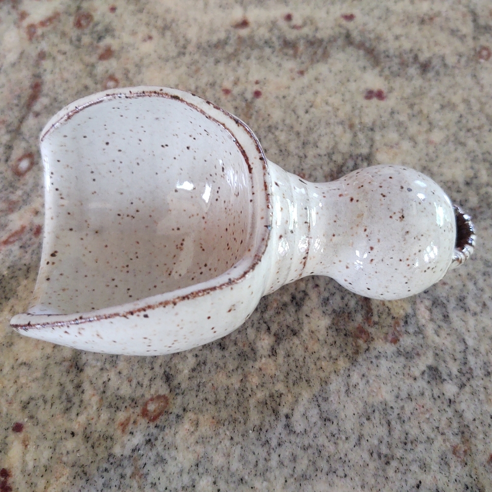 Handmade signed pottery scoop